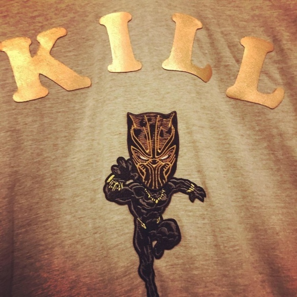 Custom Killmonger Charicature V- Neck Shirt Size XL